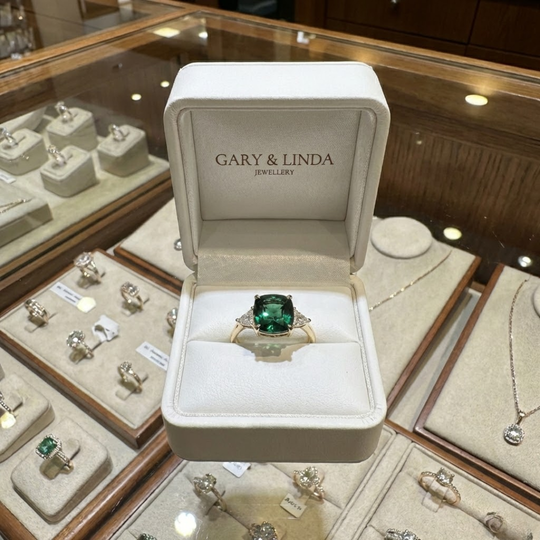 Gold Cushion Solitaire Ring